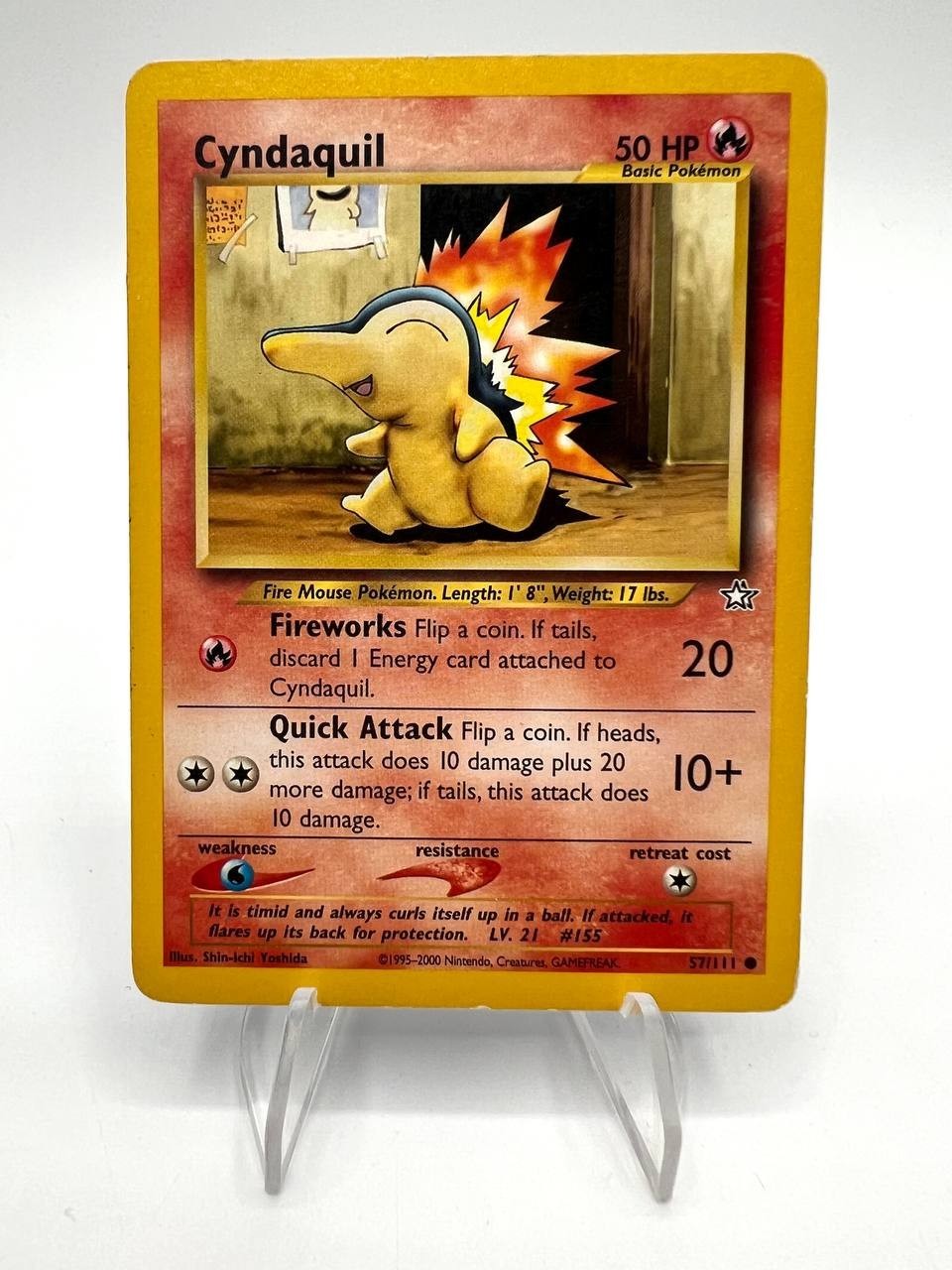 Carta pokemon Cyndaquil 57/111 set Neo Genesis Inglese Good Vintage no holo