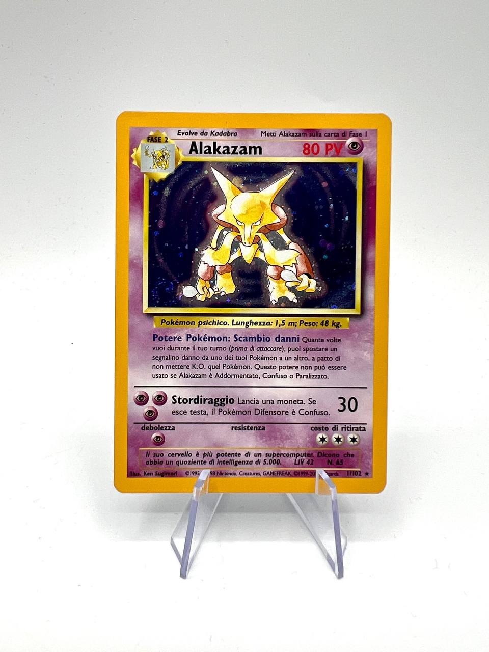 Carta Pokémon Alakazam 1/102 Holo itslisno set base unlimited near mint