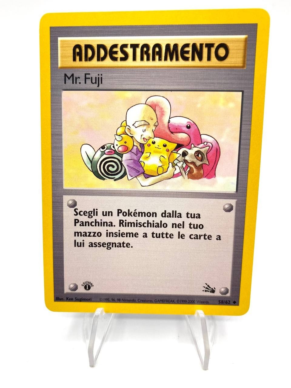 Carta pokemon Mr. Fuji 58/62 set Fossil Trainer Regular NM 1st edition ITA