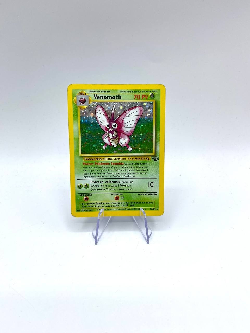 Carta Pokémon Venomoth 13/64 set Jungle JU Holo Italiano Poor Vintage