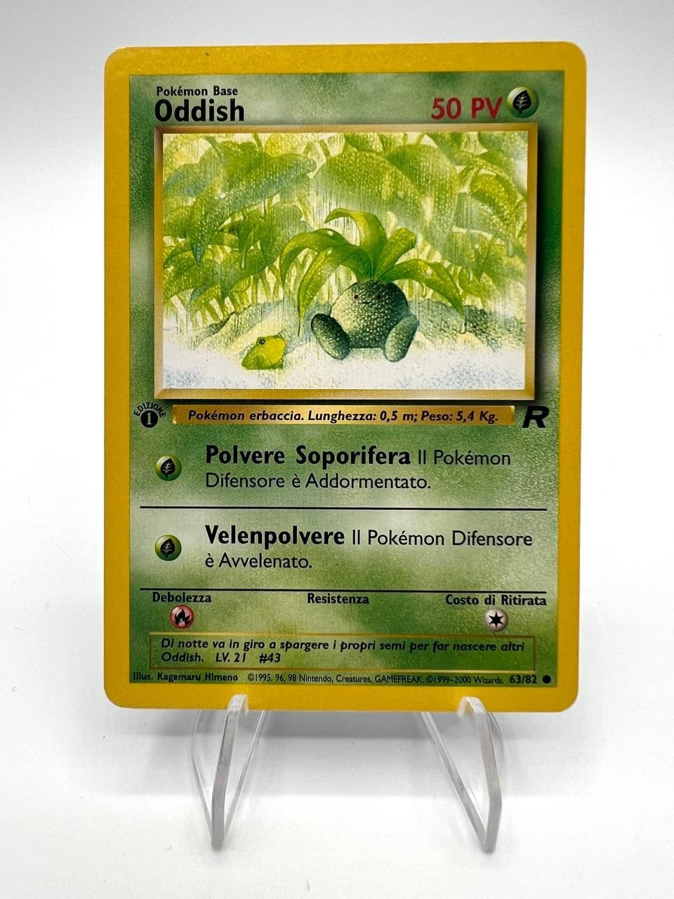 Carta pokemon Oddish 63/82 set Team Rocket Italiano 1a edizione Excellent