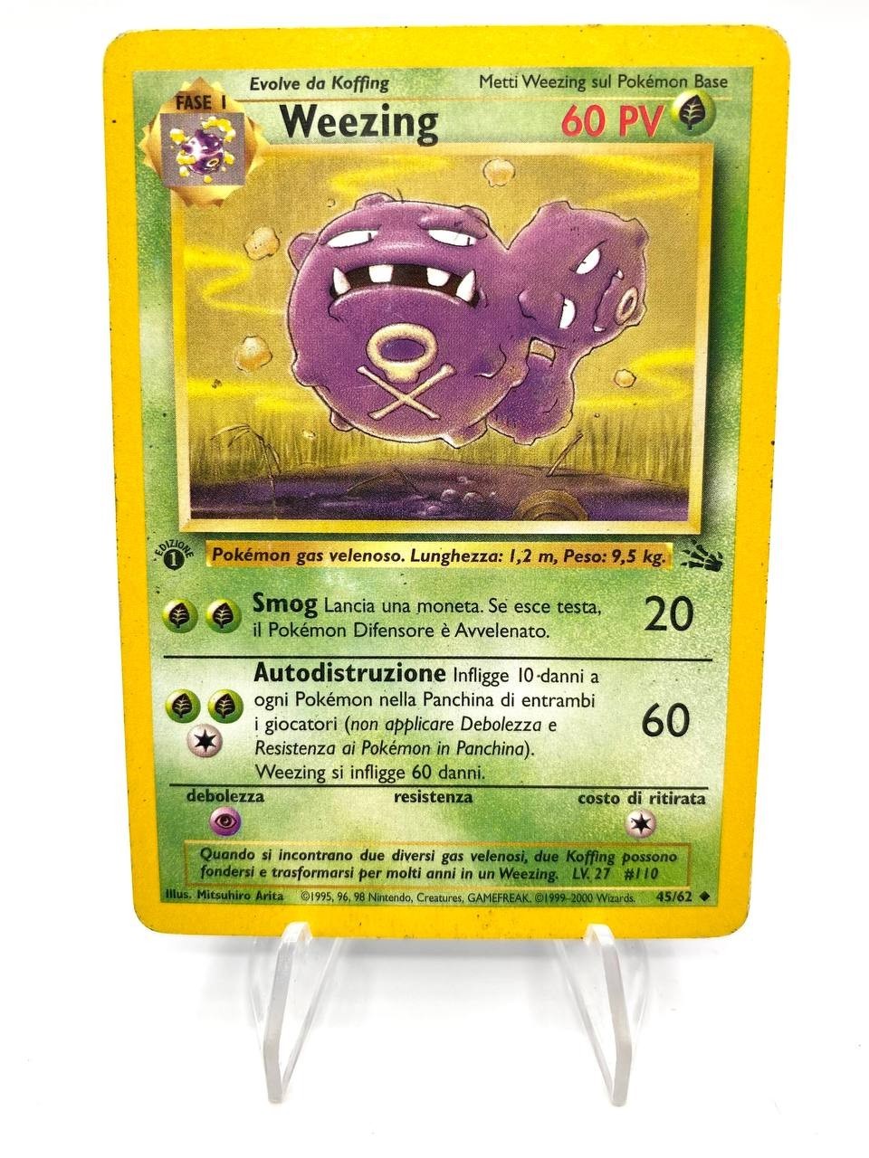 Carta Pokemon Weezing 45/62 1a Edizione set Fossil FO Italiano Excellent No holo