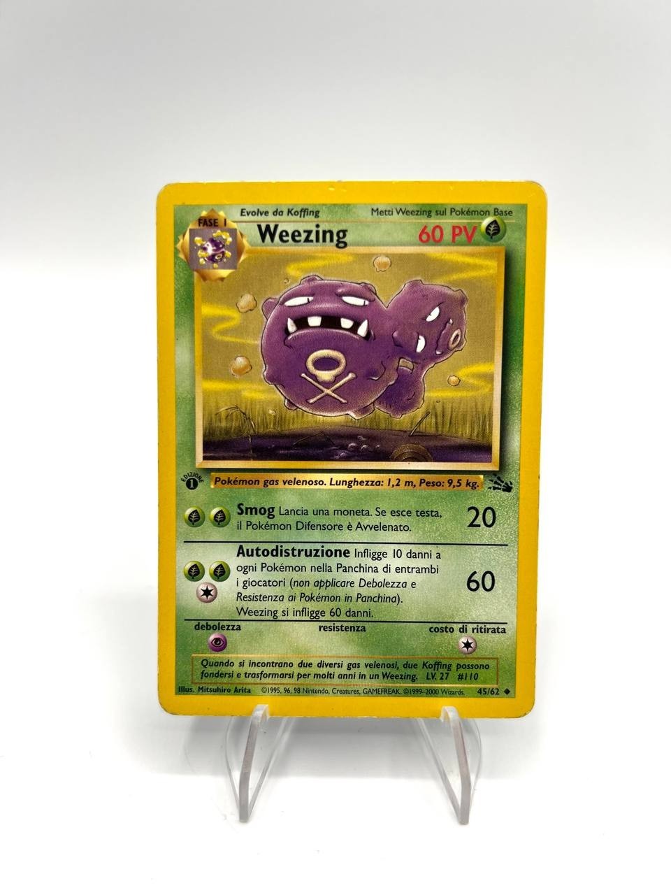 Carta pokemon Weezing 45/62 set Fossil 1a edizione Italiano Good Vintage