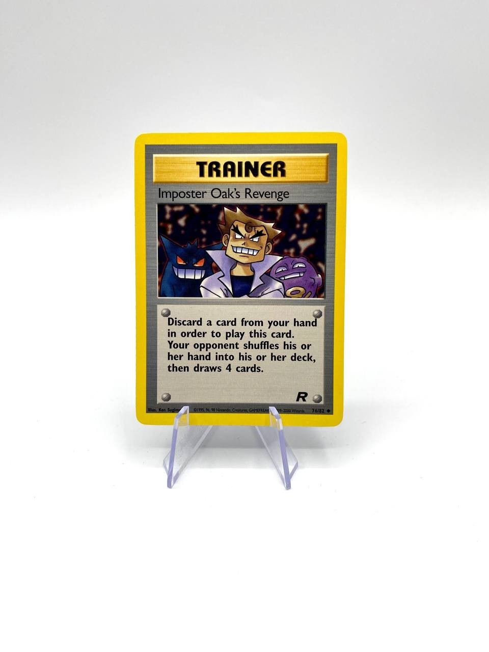 Carta pokemon Imposter Oak's Revenge 76/82 set Team Rocket Vintage Excellent ENG