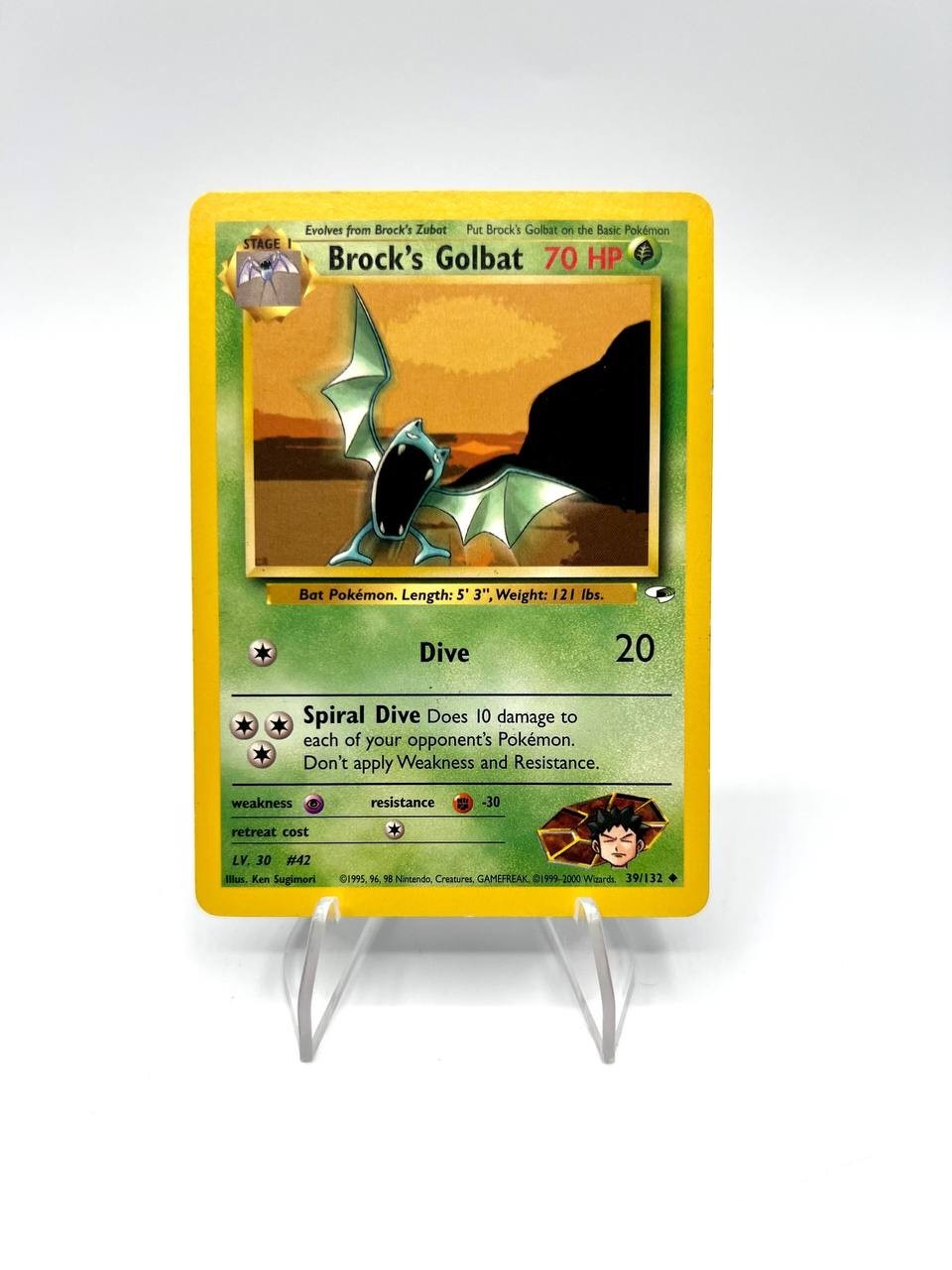 Carta pokemon Brock's Golbat 39/132 set Gym Heroes inglese Vintage Good