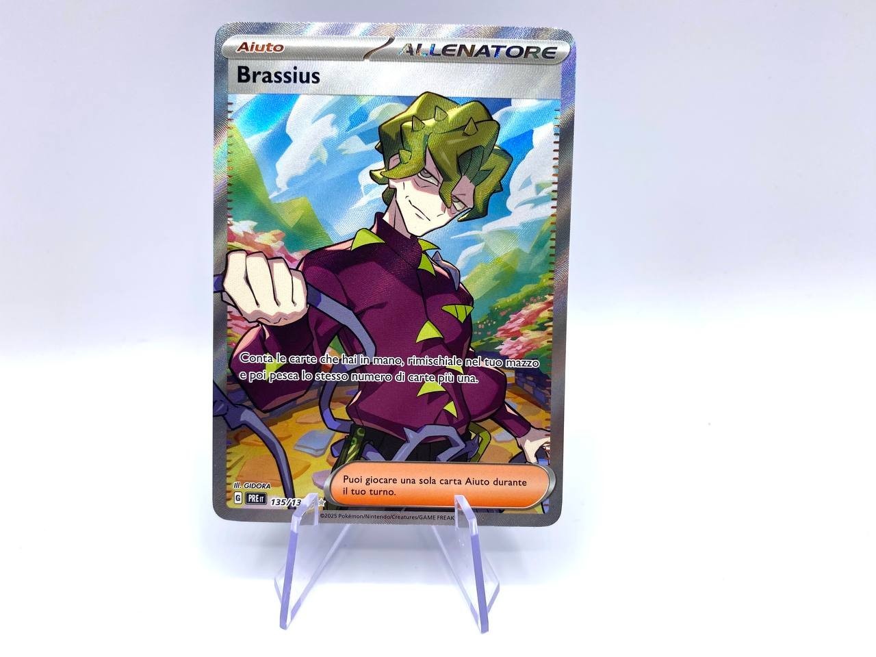 Carta Brassius 135/131 PRE Full Art Ultra Rare Pokémon evoluzioni prismatiche NM