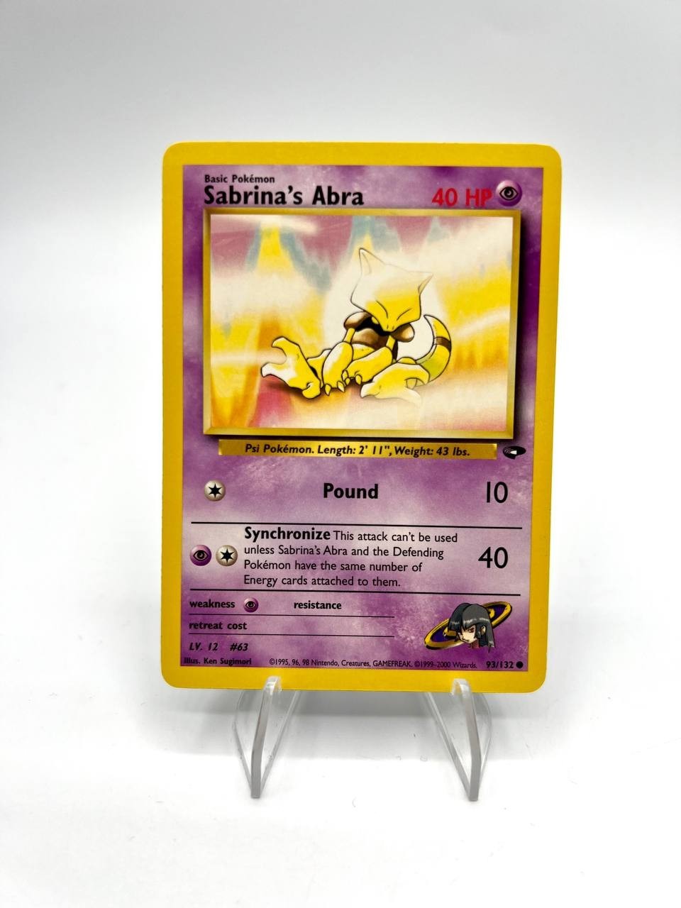 Carta pokemon Sabrina's Abra 93/132 set Gym Challenge Excellent Inglese No holo