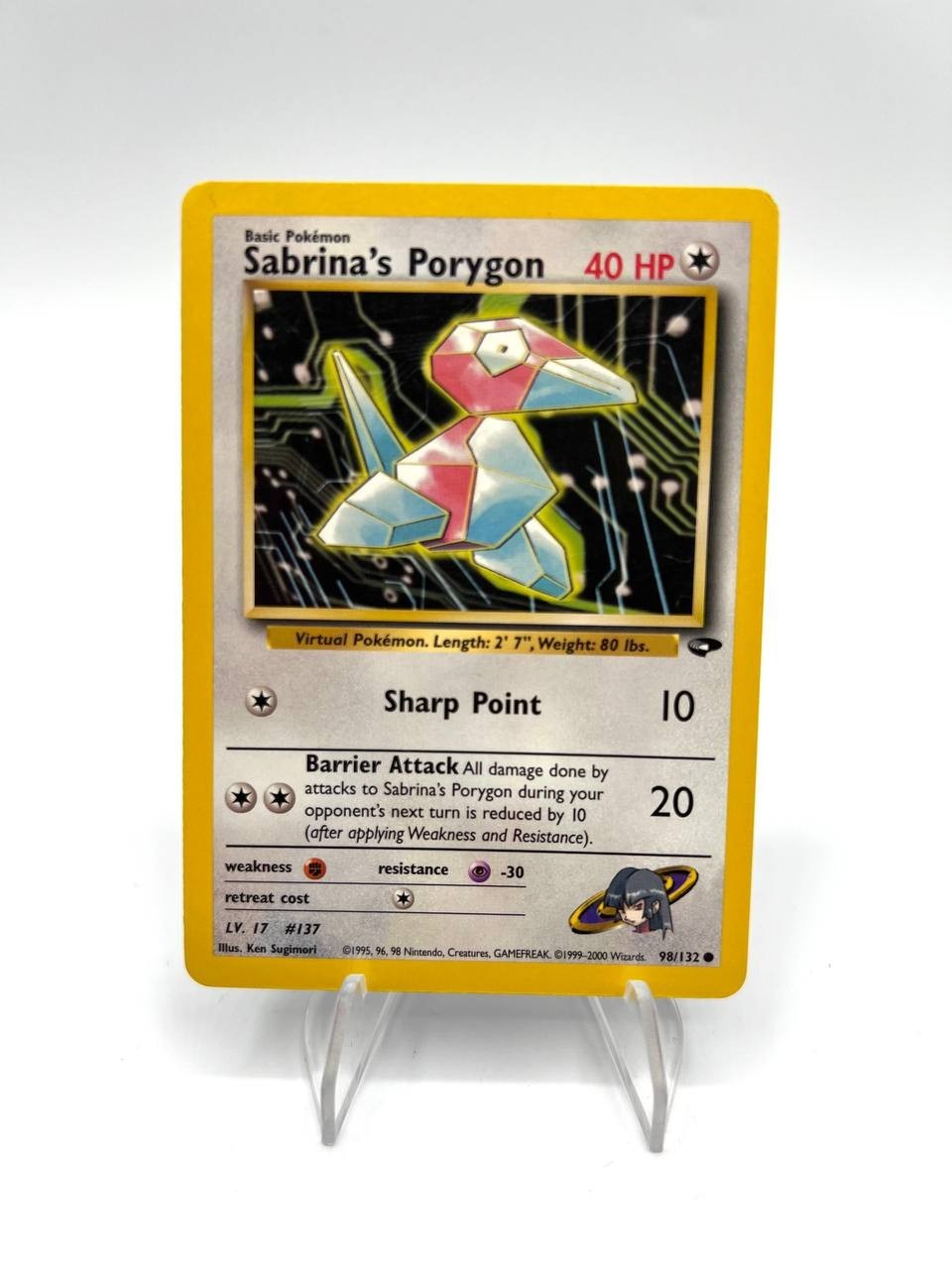 carta Pokemon Sabrina's Porygon 98/132 set Gym Challenge Inglese No holo EXC