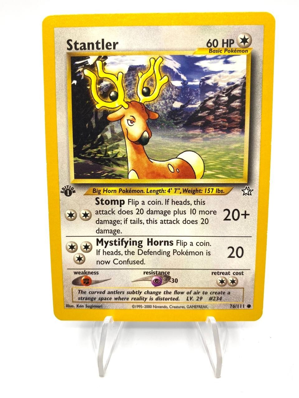 Carta pokemon Stantler 76/111 1st edition set Neo Genesis Excellent Vintage