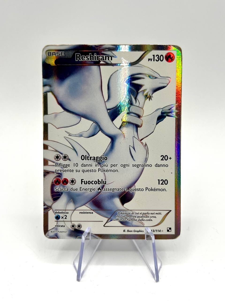 Carta Pokémon Reshiram BLW 113/114 Full Art Italiano Nero e Bianco poor