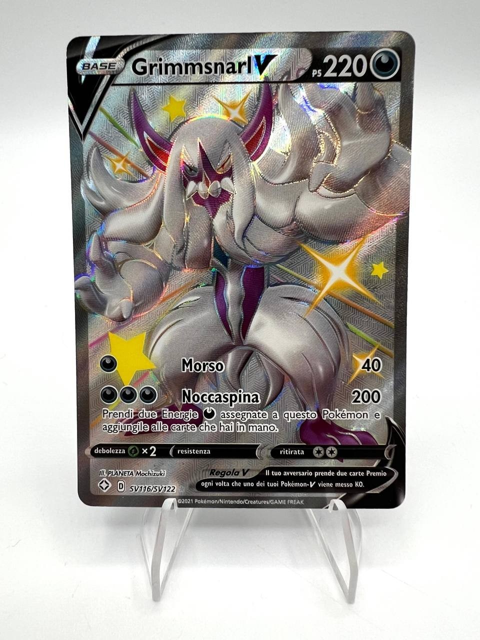 Carta Pokémon Grimmsnarl V D SV116/SV122 Destino splendente Full art Italiano