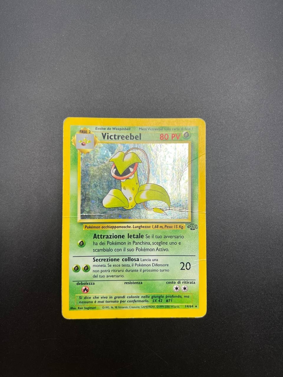 Carte Pokemon Victreebel 14/64 Holo set Jungle JU Italiano Poor Vintage