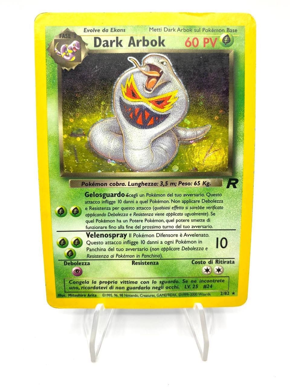 Carta pokemon Dark Arbok Holo set Team Rocket 2/82 Italiano Poor Vintage