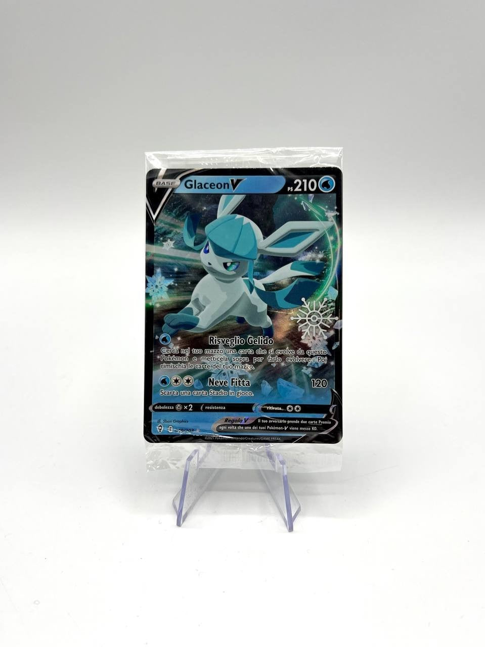 Carta pokemon Glaceon V E 040/203 Calendario delle feste Sealed Italiano Holo