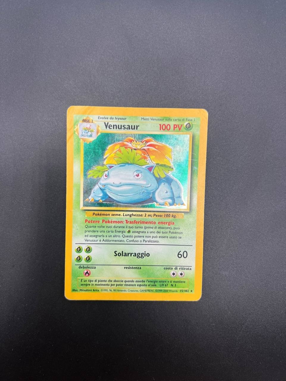 Carta Pokemon Venusaur 15/102 Set Base BS Rara Holo poor Italiano Vintage