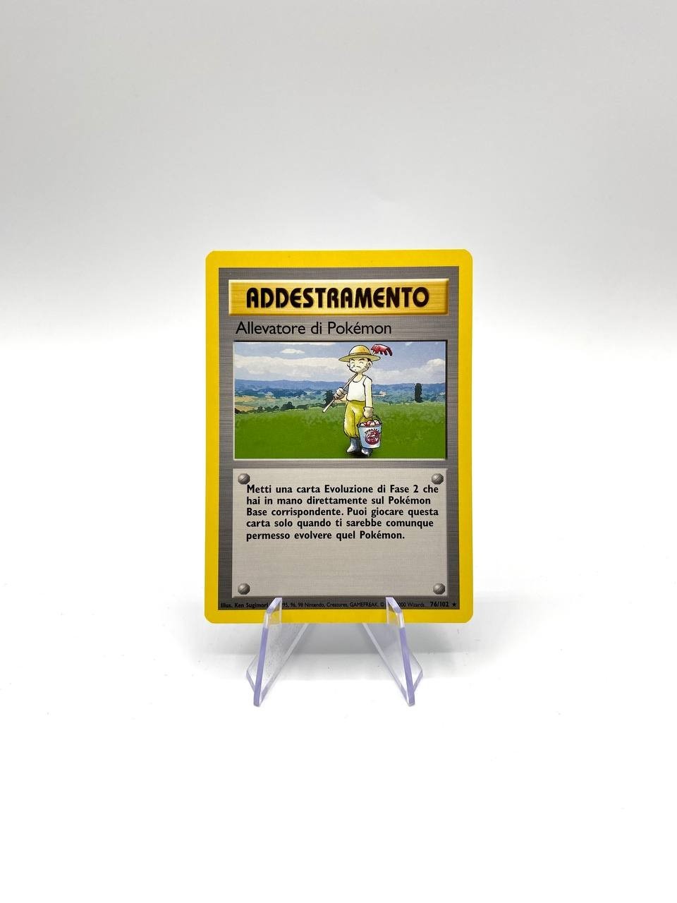 Carta Addestramento Allevatore di Pokémon 76/102 set base Italiano Vintage EXC