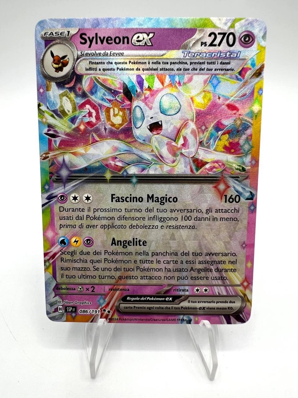 Carta pokemon SYLVEON ex 086/191 SSP set Scintille Folgoranti Italiano Near mint