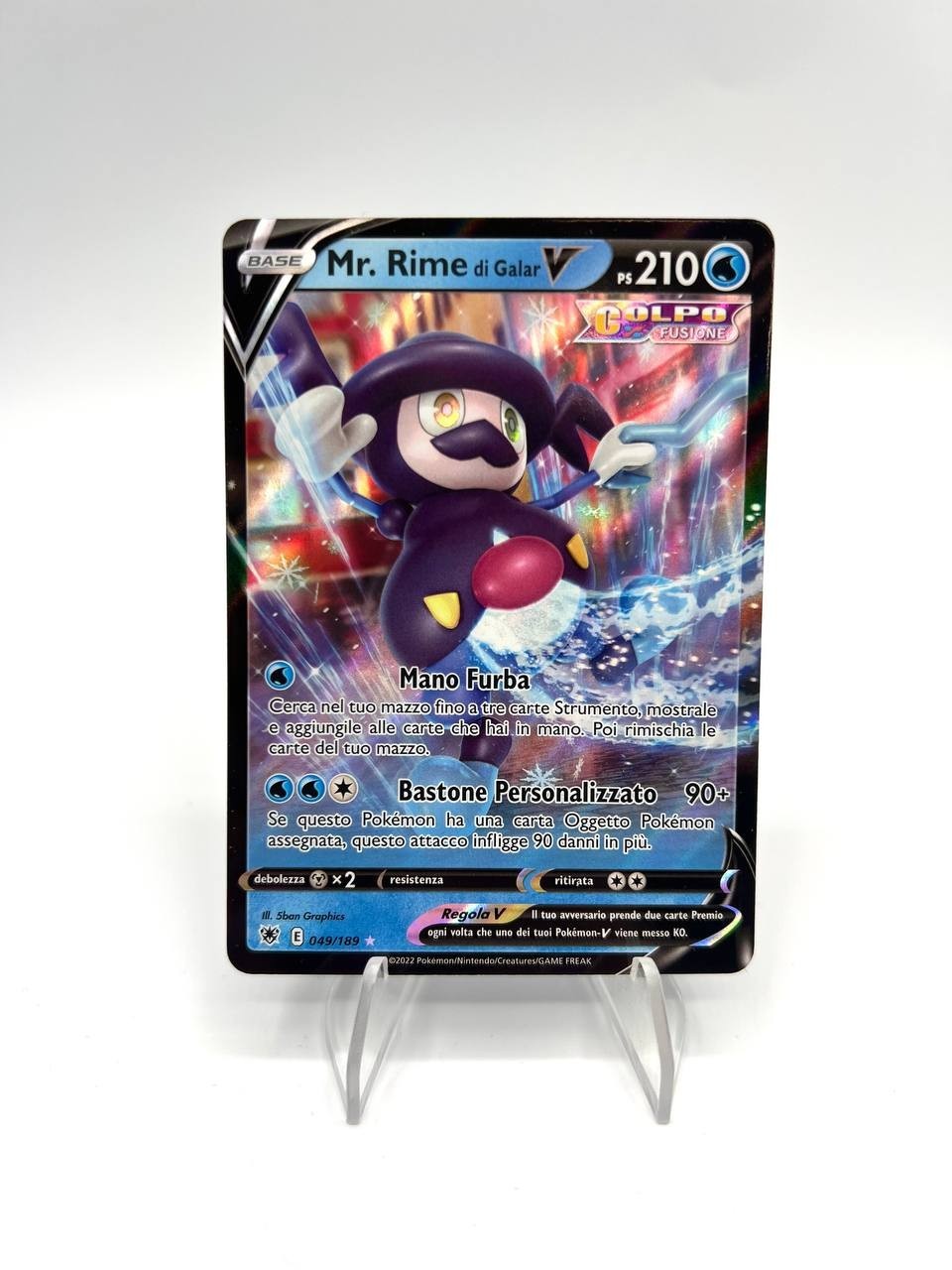 Carta pokemon Galarian Mr. Rime V E 049/189 set Lucentezza siderale NM Italiano
