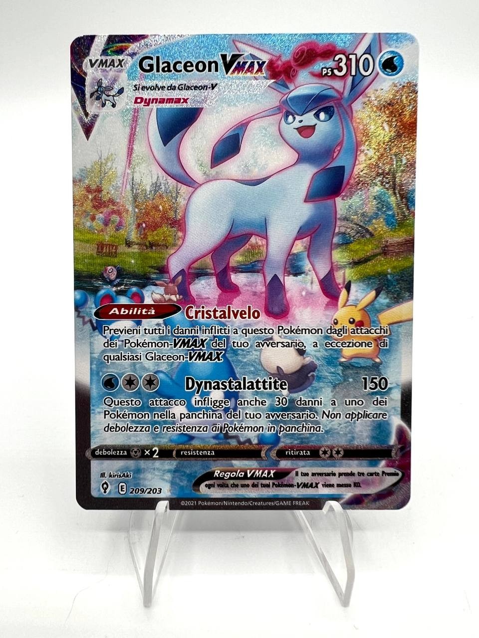 Carta Pokemon Glaceon VMAX E 209/203 Italiano Evoluzioni Eteree Full Art NM