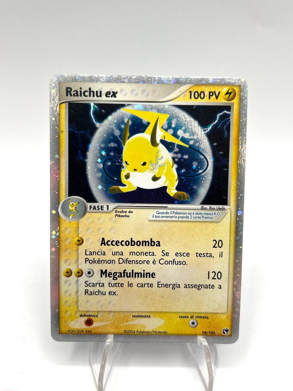 Carta pokemon Raichu EX 98/100 set Ex Tempesta di sabbia Holo Italiano Excellent