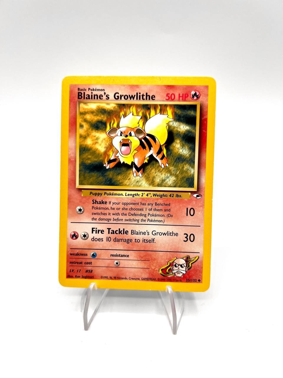Pokémon-Karte Blaines Fukano 35/132 Gym Challenge Set Vintage EXC Englisch