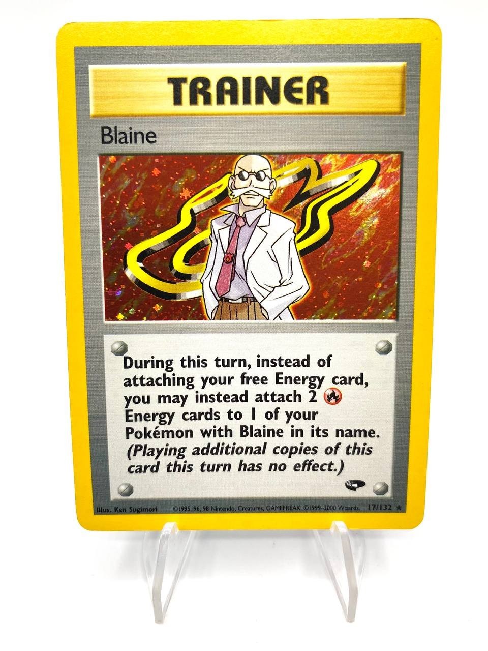 Carta Pokemon Blaine 17/132 set Gym Challenge Holo Vintage Excellent Inglese ENG