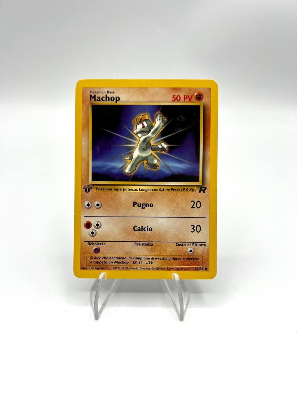 Carta pokemon Machop 59/82 Team Rocket 1a edizione Good Vintage Italiano no holo