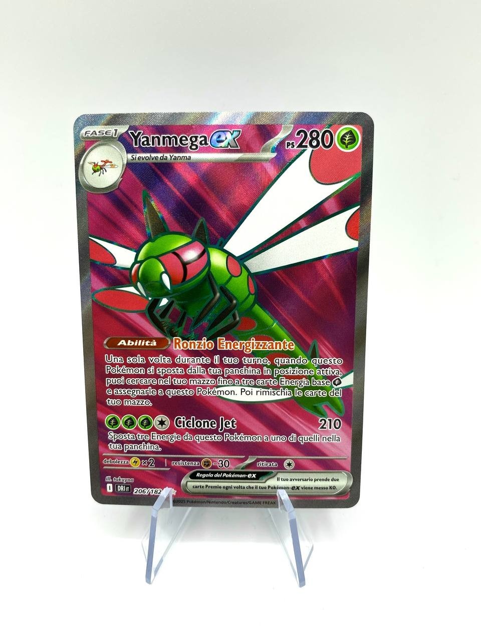 Carta Pokemon YANMEGA EX 206/182 set Rivali Predestinati DRI FullArt Holo ITA NM