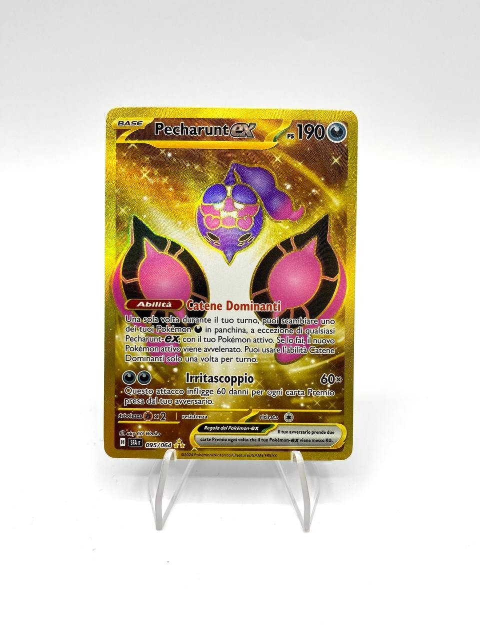 Carta pokemon Pecharunt ex 095-064 SFA Segreto Fiabesco Gold Italiano Near mint
