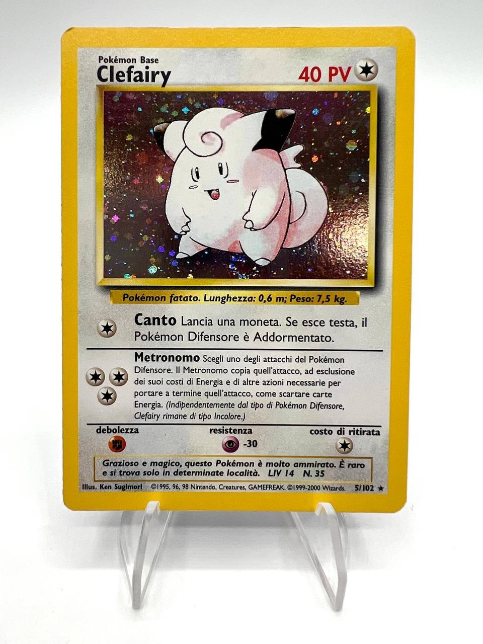 Carta Pokemon Clefairy 5/102 Base Set BS Italiano Excellent holo Vintage