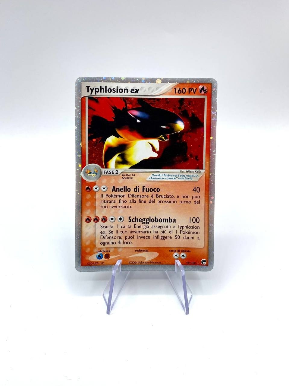 Carta pokemon Typhlosion ex 99/100 Tempesta di sabbia Holo Italiano Vintage EXC