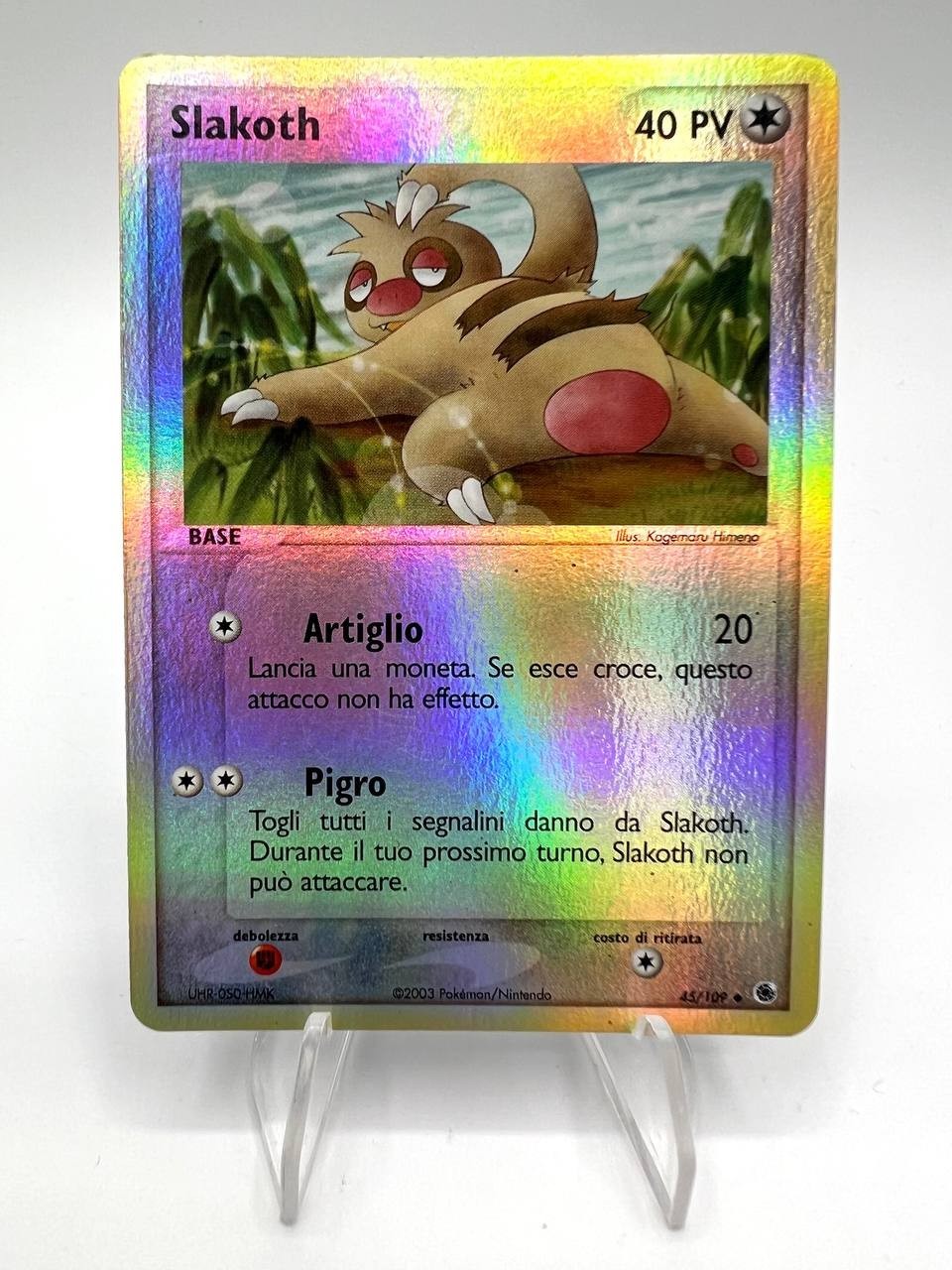 Pokemon Slakoth 45/109 Reverse Holo EX Rubino e Zaffiro Italiano Reverse Holo NM