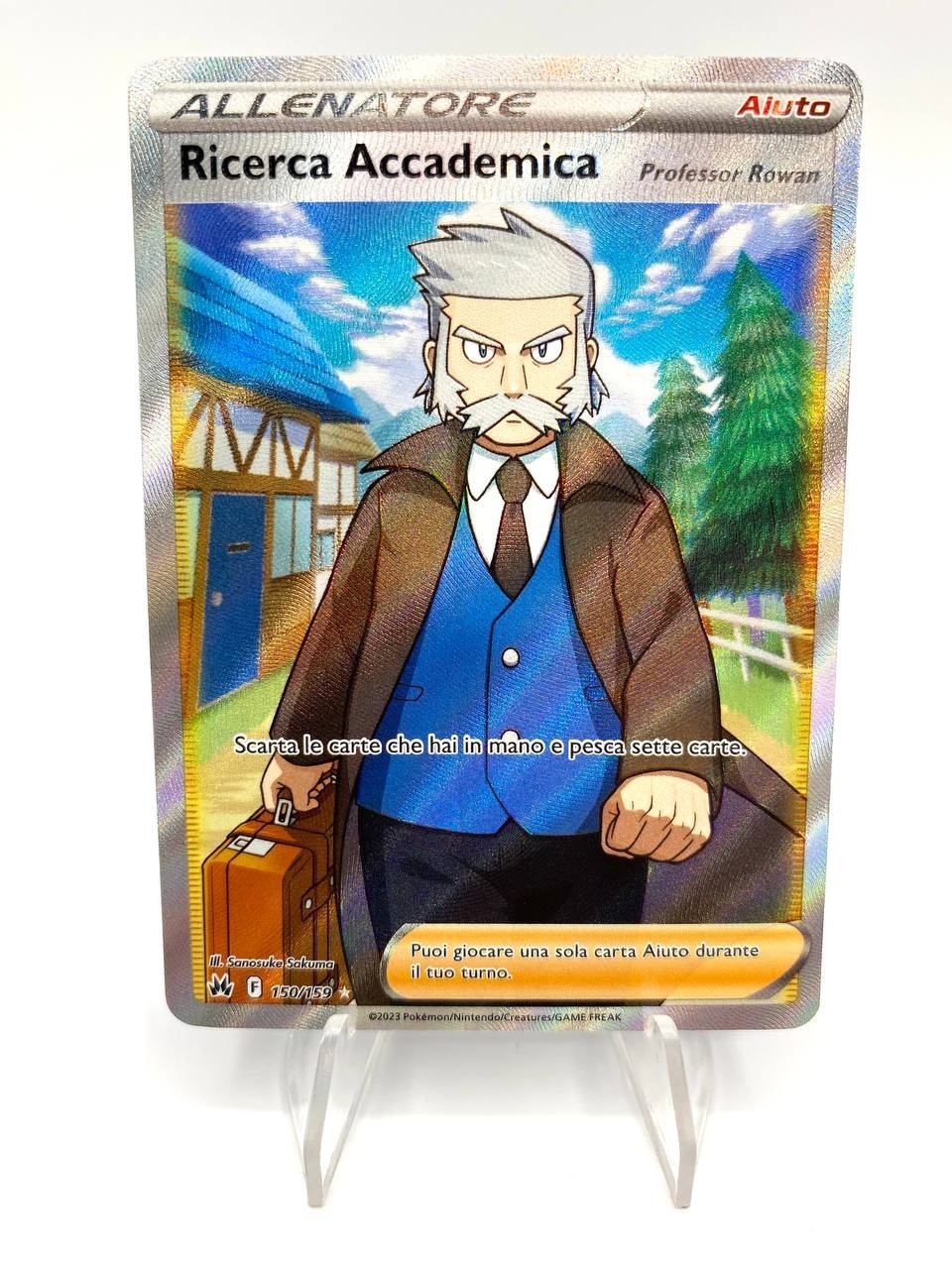 Carta pokemon Ricerca Accademica F 150/159 full art Zenit Regale allenatore NM