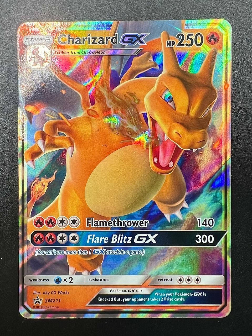 Pokemon Charizard GX SM211 Hidden Fates SM black star promo Near mint Inglese
