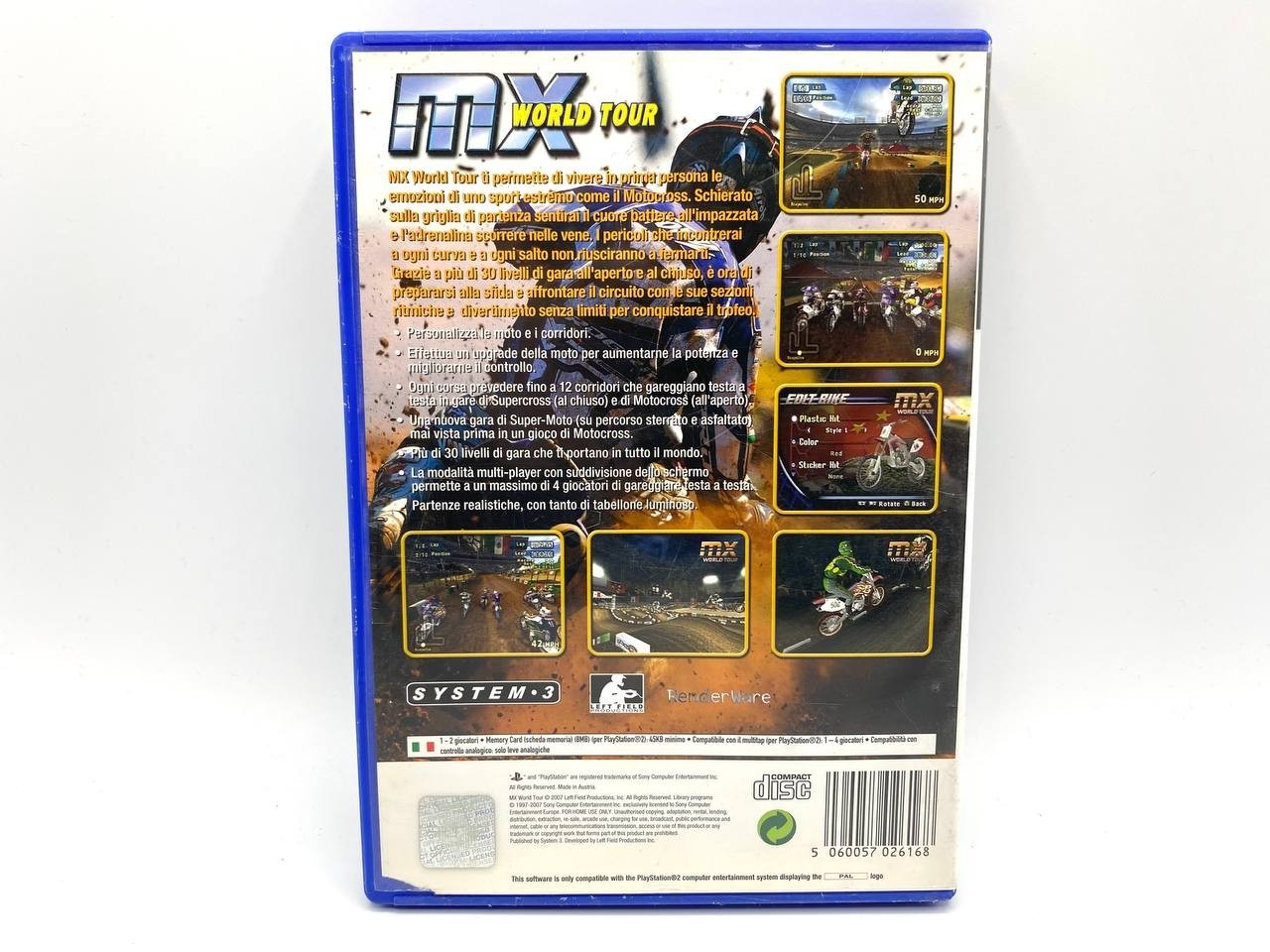 PS2 PLAYSTATION 2 MX WORLD TOUR  ITALIANO ITA COMPLETO FUNZIONANTE TESTATO