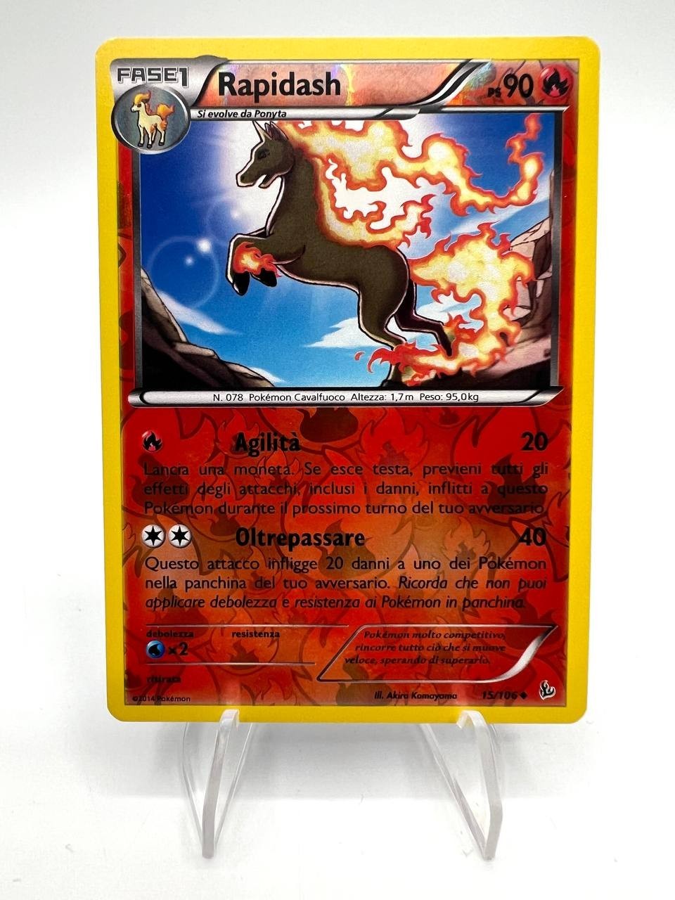 Pokémon Carta Rapidash Fuoco Infernale Italiano 15/106 Reverse holo Excellent