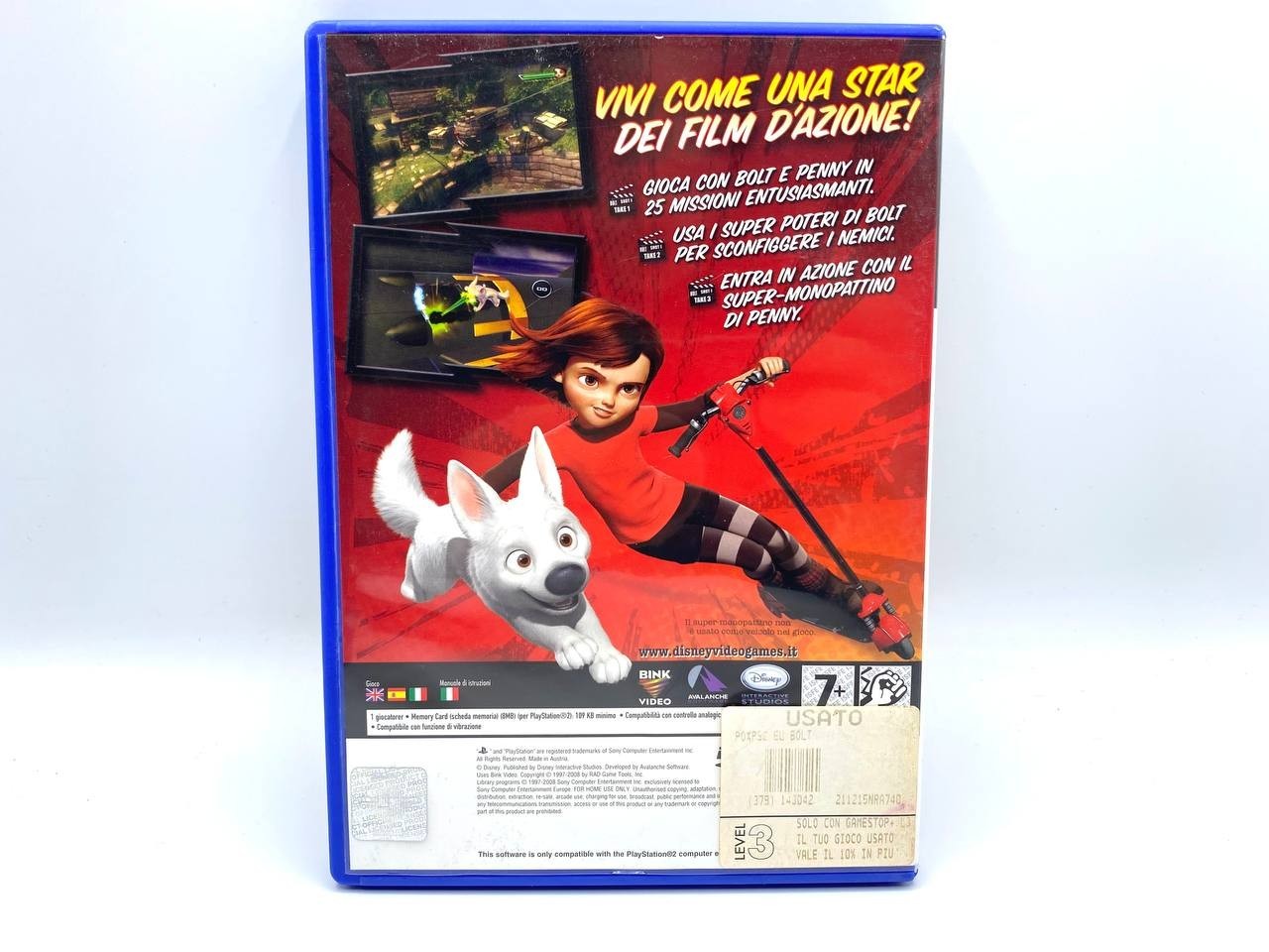 Videogioco Disney Bolt Sony PlayStation PS2 2008 Completo funzionante Italiano
