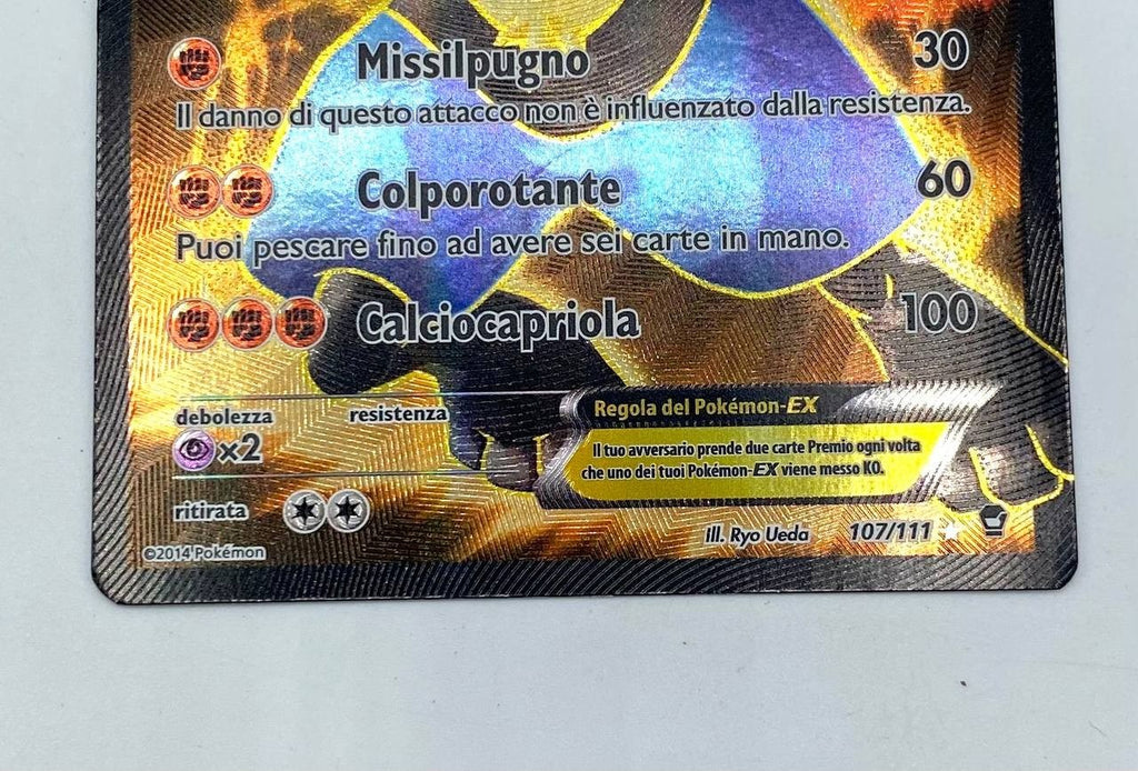 Carta Pokémon Lucario EX Ultra Rare Full Art Holo 107/111 XY Colpi furiosi EXC