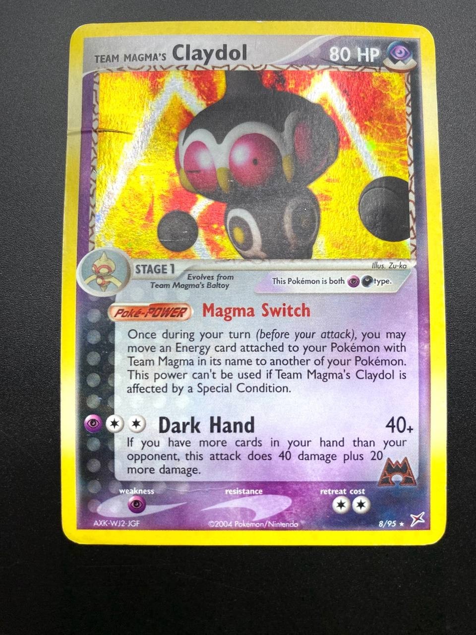 Carta pokemon Claydol Holo 8/95 set Team magma Inglese ENG Poor 2004