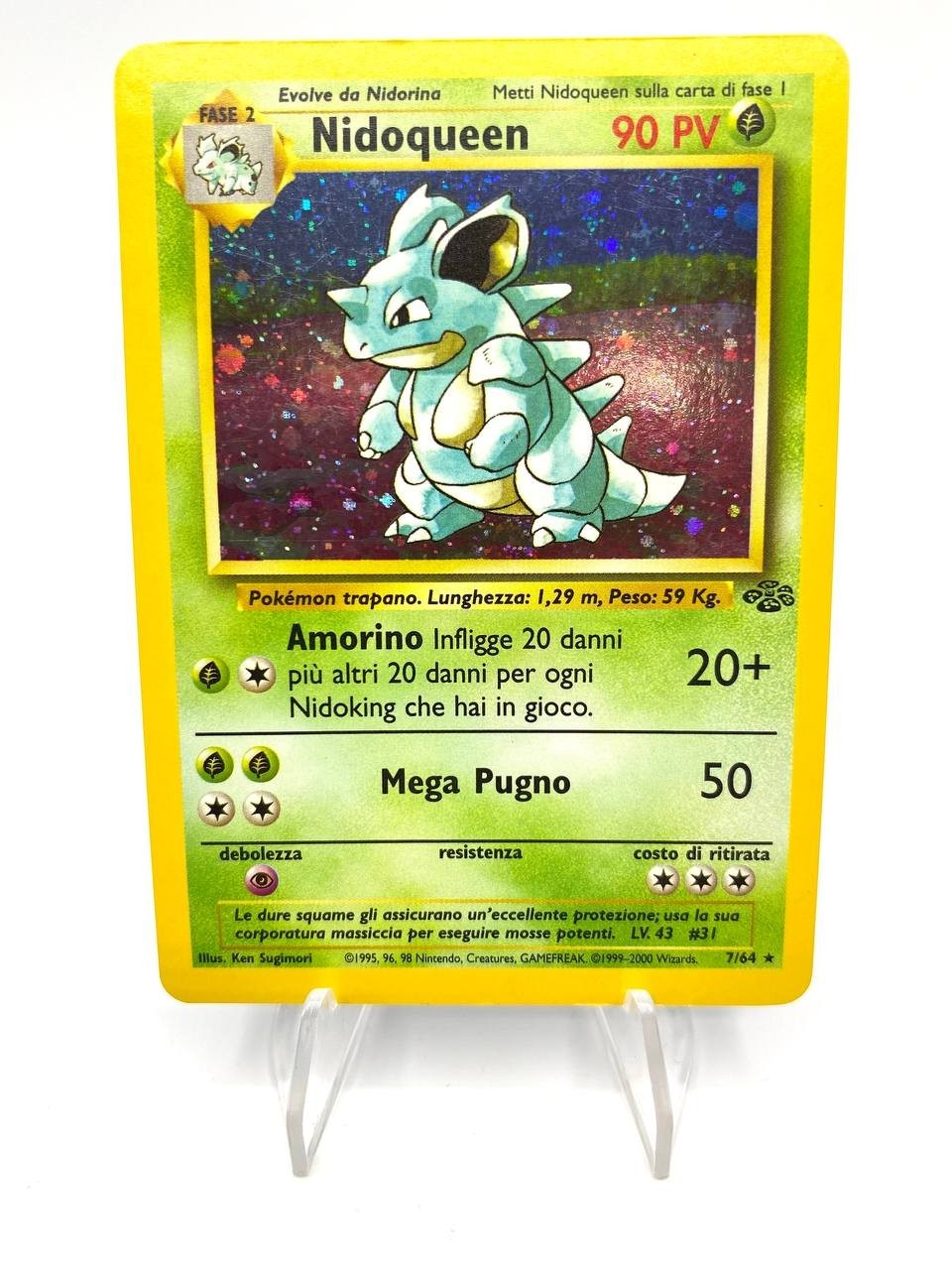 Carta Pokemon Nidoqueen 7/64 set Jungle JU Italiano Vintage Excellent Holo