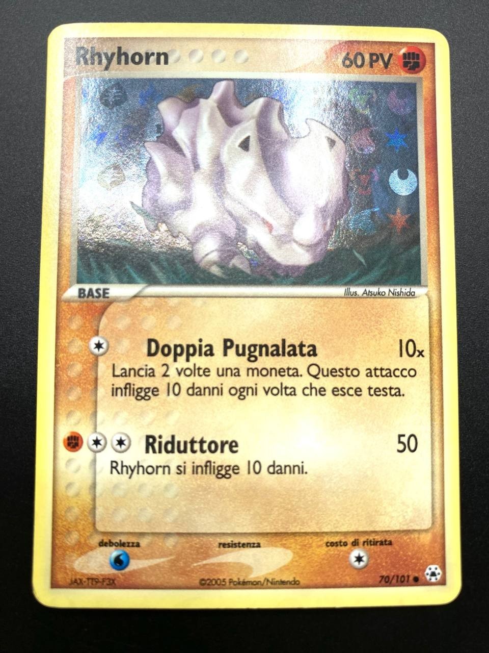 Carta pokemon Rhyhorn 70/101 set ex leggende nascoste italiano Near mint Holo