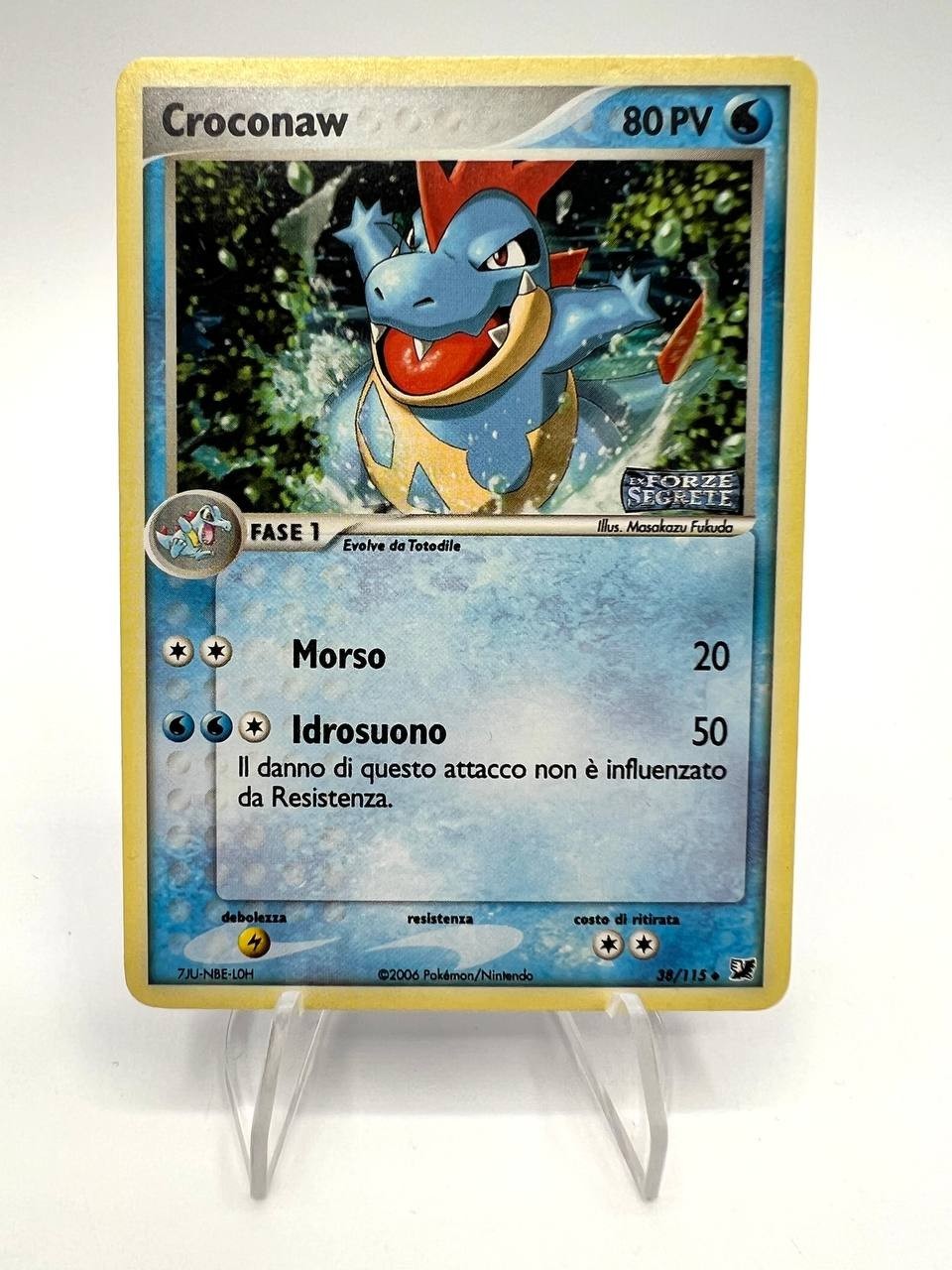 Carta pokemon Croconaw 38/115 EX forze segrete Stamped Holo Near Mint Italiano