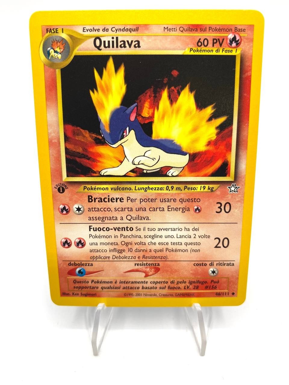 Carta pokemon Quilava 46/111 set Neo Genesis 1 Edizione NM Vintage Italiano