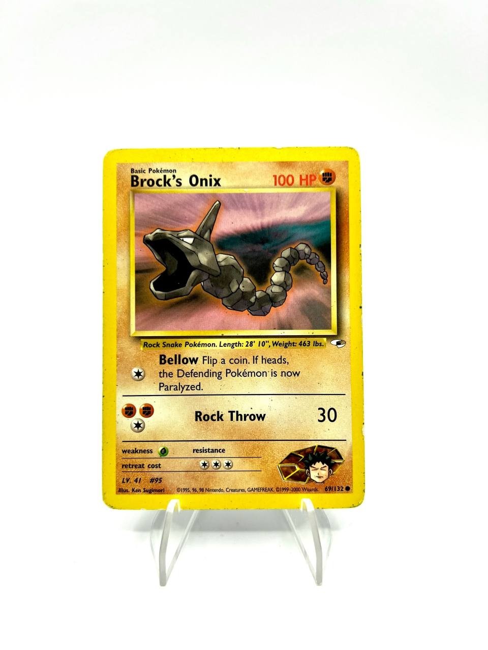 Carta pokemon Brock's Onix 69/132 Gym Heroes No holo Poor Inglese Vintage