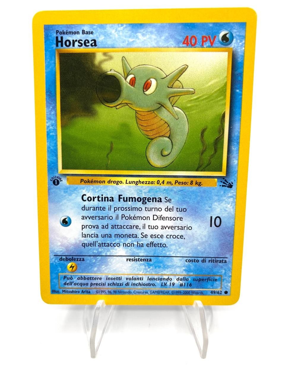 Carta pokemon Horsea 49/62 Fossil FO 1a Edizione Vintage No holo Excellent ITA
