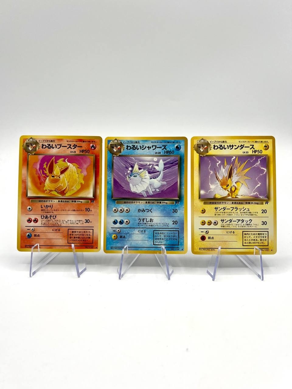 Pokemon Dark flareon 136 Dark Vaporeon 134 Dark Jolteon 135 Japanese team rocket