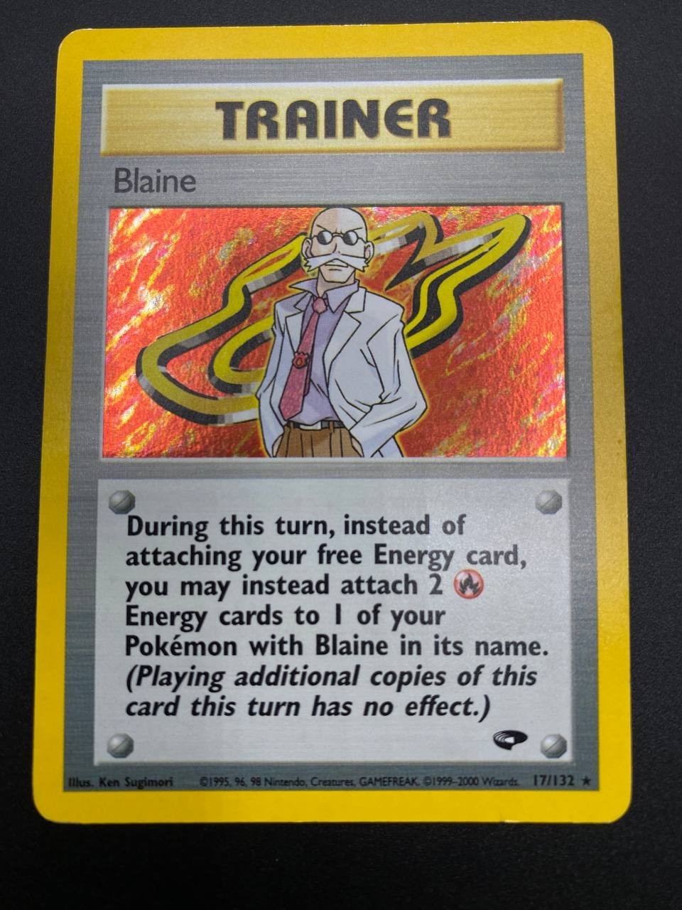 Carta Pokemon Blaine 17/132 set Gym Challenge Holo Vintage Excellent Inglese ENG