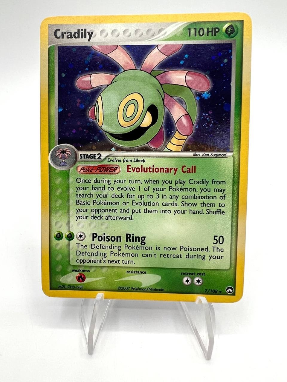 Carta pokemon Cradily 7/108 Holo set Power Keepers Excellent Inglese Vintage