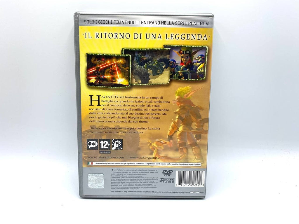 JAK 3 Platinum Sony Playstation 2 PS2 PAL ITALIANO TESTATO FUNZIONANTE Completo