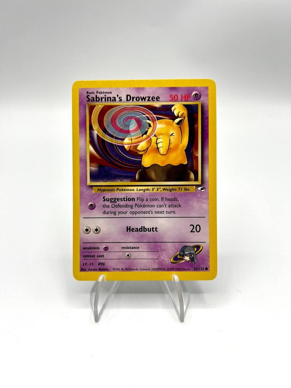 Carta pokemon Sabrina's Drowzee 92/132 set Gym Heroes Inglese Vintage Excellent
